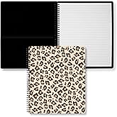 Steel Mill & Co Cute Large Spiral Notebook College Ruled, 11" x 9.5" with Durable Hardcover and 160 Lined Pages, Leopard