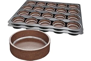 Cambie Round Chocolate Medium Tart Shells, 2.17" in Diameter, French Style Cocoa Tarts with Dark Chocolate Coating (Pack of 40)