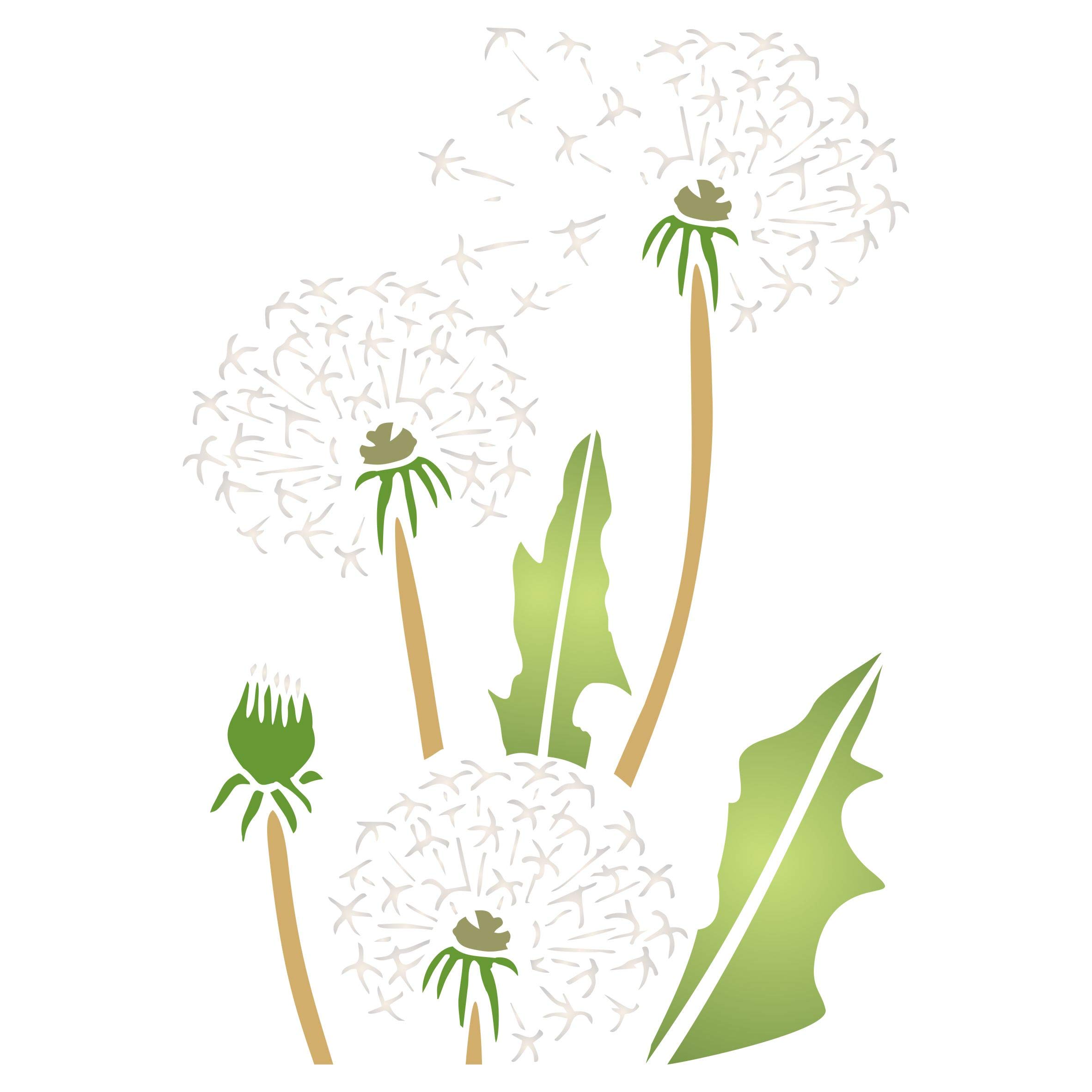 DandiClocks Layering Stencil, 11.43 x 16.51 cm - Stencil Company Original Dandelion Puff Stencil Mask use to Add Texture, Design and Accents to Mixed Media Backgrounds
