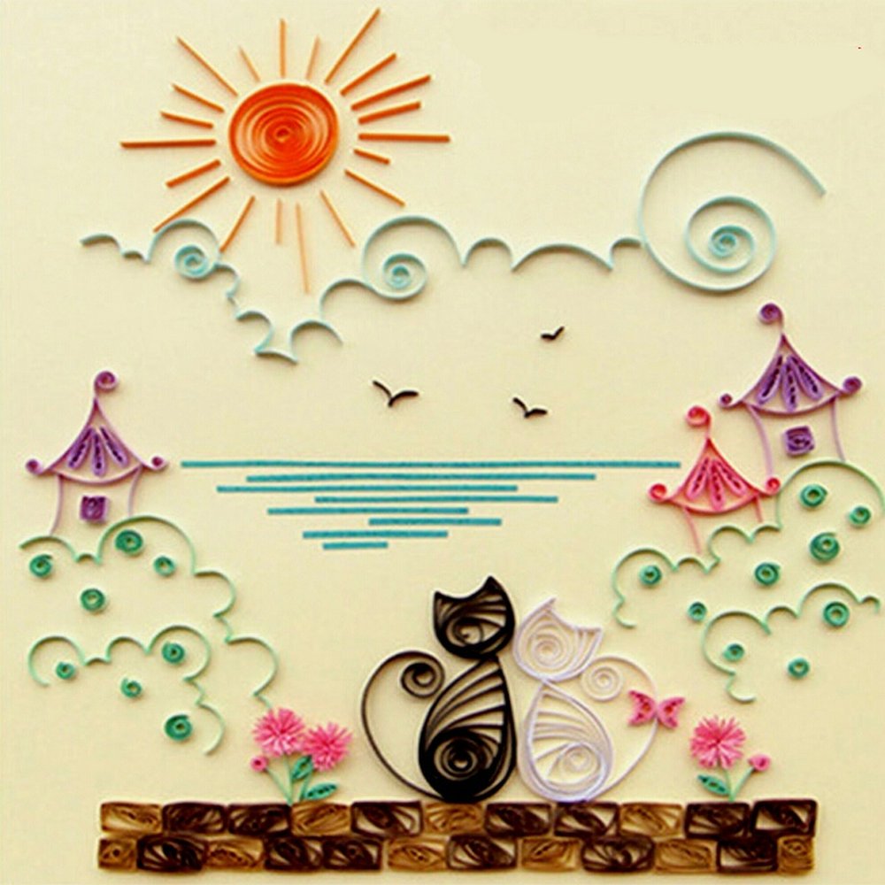 Paper Paper Crafts Baiyun Quilling Paper Set With Storage Bag Total 1940 Strips Include 9 Kinds Gradient Colors 900 Strips And 4 Kinds Width Paper 3 5 7 10mm 1040 Strips Arts Crafts Sewing