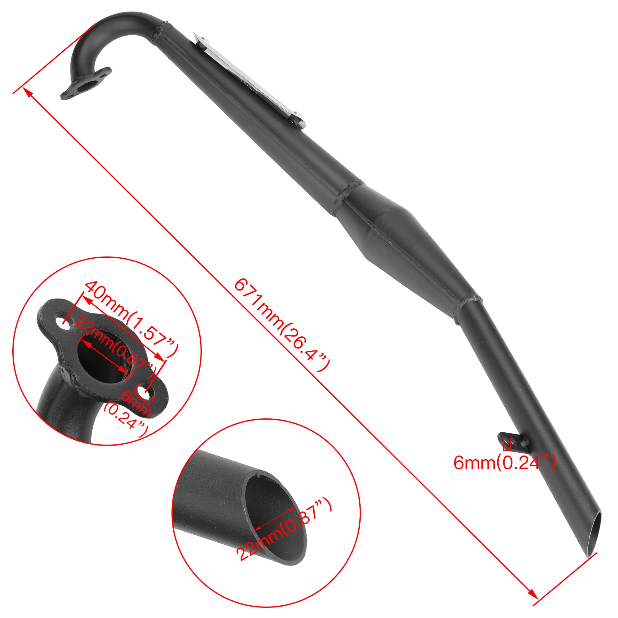 Exhaust Pipe Muffler For Minarelli Motorized Bike Race Engine - View #5