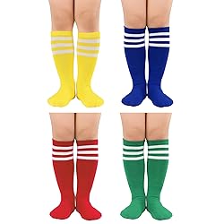 Zando 4 Pairs Red Soccer Socks Kids Royal Blue