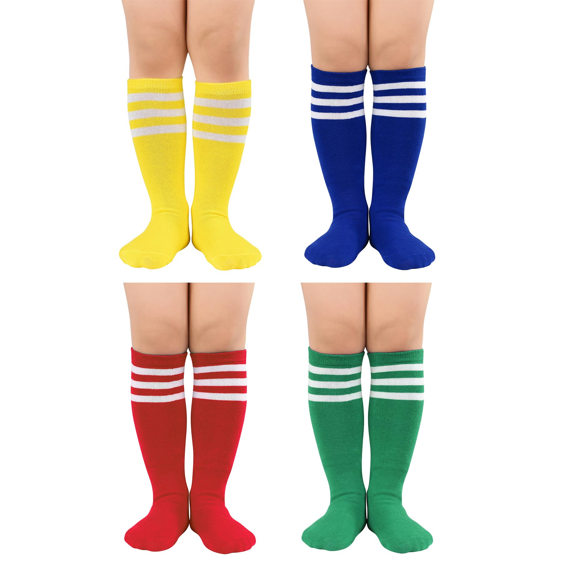 Zando 4 Pairs Red Soccer Socks Kids Royal Blue