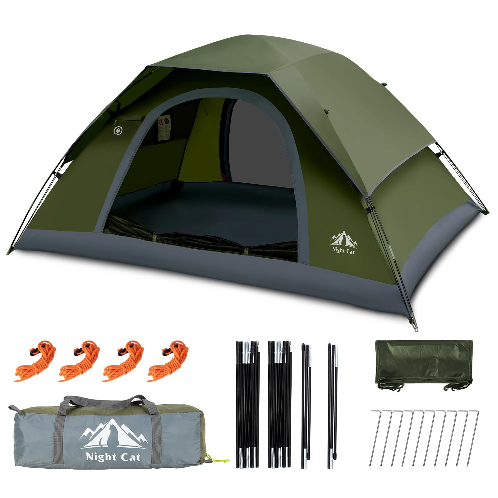 Night Cat Camping Tent for 1 2 Person Man Waterproof Backpacking Tents Easy Setup Lightweight for Hiking Backyard