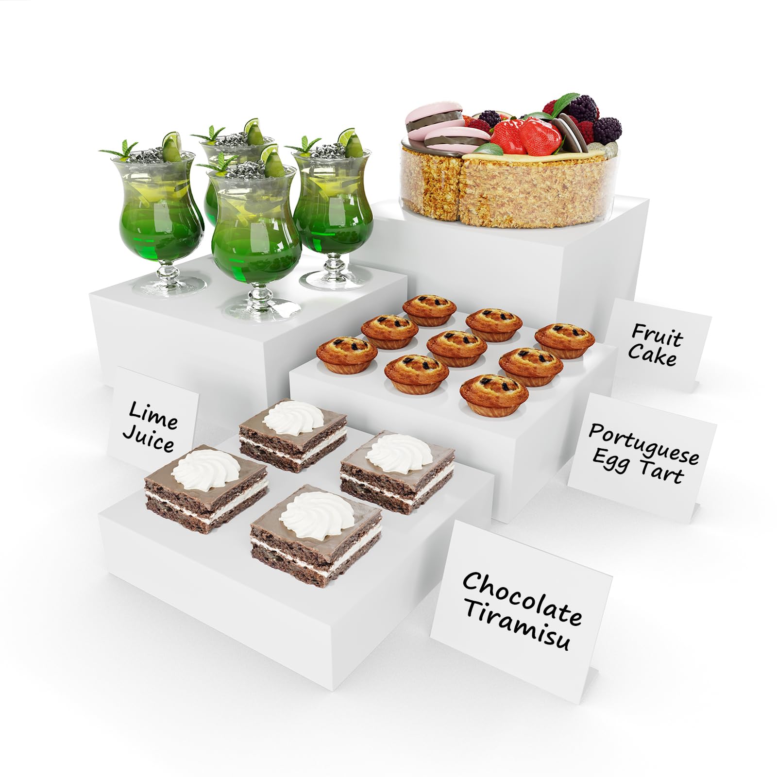 ToBeAce 4 Pcs Buffet Risers, Food Risers for Buffet Table, Food Display ...