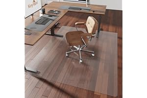 KEYDOL [Thickened to 2.0mm] 60"x 75"Computer Chair Mat for Hardwood, PVC Office Mat for Hardwood Floor, Anti-Slip Rolling Chair Floor Protector, Floor Cover for Rolling Desk Chair, Gaming Chair, Office Chair