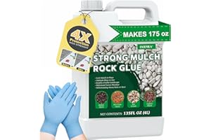 OYCEVILA Concentrate Rock Glue, Makes 175oz Mulch & Rock Glue for Landscaping, Gravel Bark Binder Spray for Outdoor, Garden, Yard, Mulch Anchor Easily Holds Rubber, Stone, Pea Pebble, Gravel, Wood