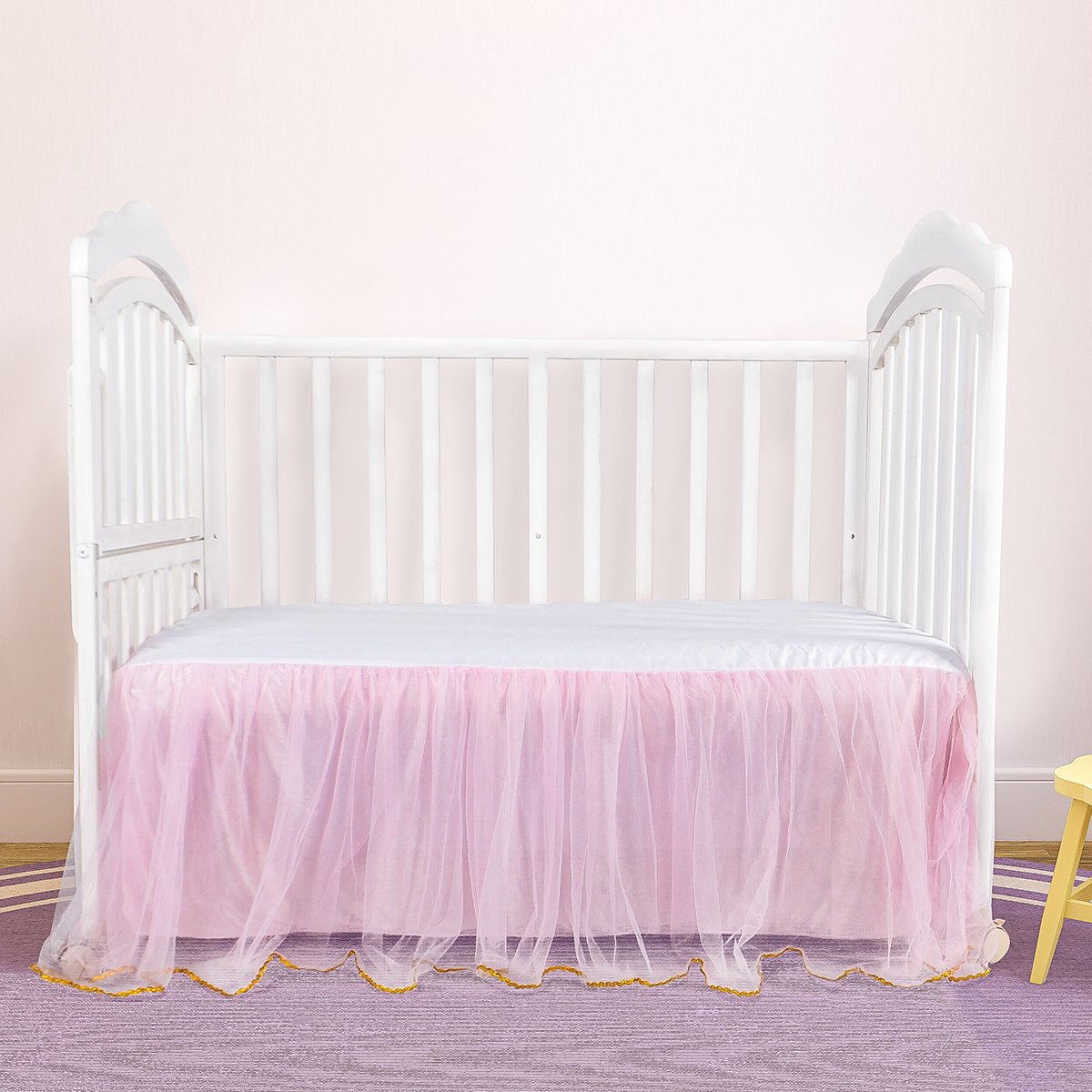 hot pink crib skirt