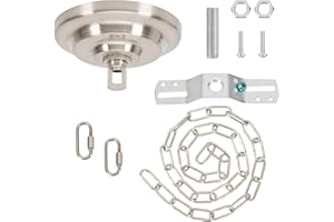 SHENGQINGTOP Heavy Duty Light Fixture Canopy Kit 5.3 Inches Diameter & 5.9 Feet Chain Ceiling Mounting Hardware for Pendant Light, Chandelier or Swag Light Fixtures, Brushed Nickel