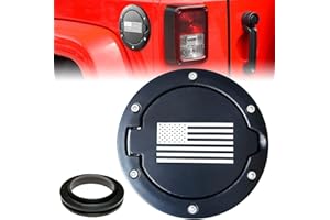 Aukmak JK Gas Cap Cover American Flag Fuel Filler Tank Door for Jeep Wrangler JK 2007-2018 Unlimited Accessories