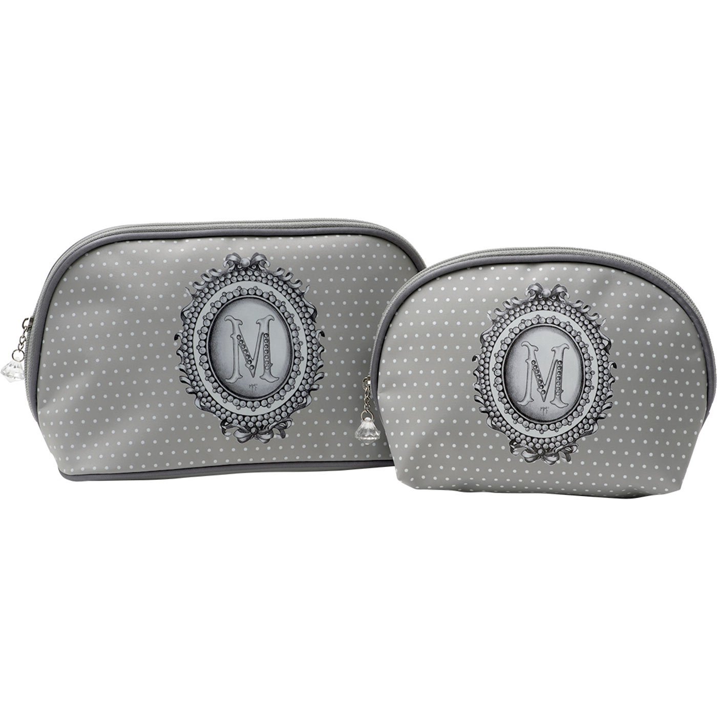 Mathilde M - 2 Assorted Toiletry Make-up Bags (Perle)