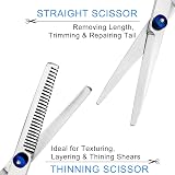 ZYNWEAI 6 Inch Haircut Scissors Set - Straight & Thinning Steel Never Needs view 6