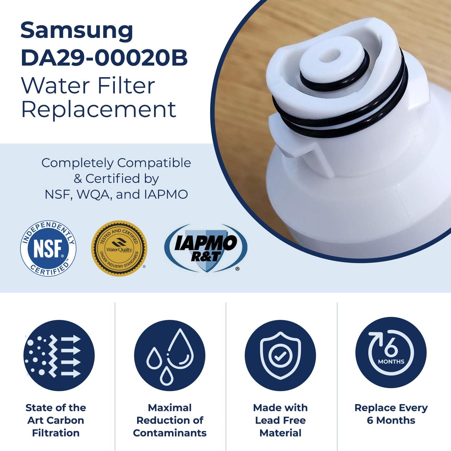 Samsung DA29-00020B Refrigerator Water Filter Replacement. Compatible Samsung Models: DA29-00020B-1, DA29-00020B, Haf-Cin/Exp, RF4267HARS, RF28HMEDBSR, RF28HFEDBSR, More Samsung Models (3 Pack): Home Improvement