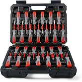 RQG 26pcs Automotive Depinning Tool Kit, Wire Terminal Removal Tool Kit | Electrical Connector Release Pin Removal Tool Set, Universal Vehicle Harness Pin Removal, Titanium Needles, Non Slip Handle