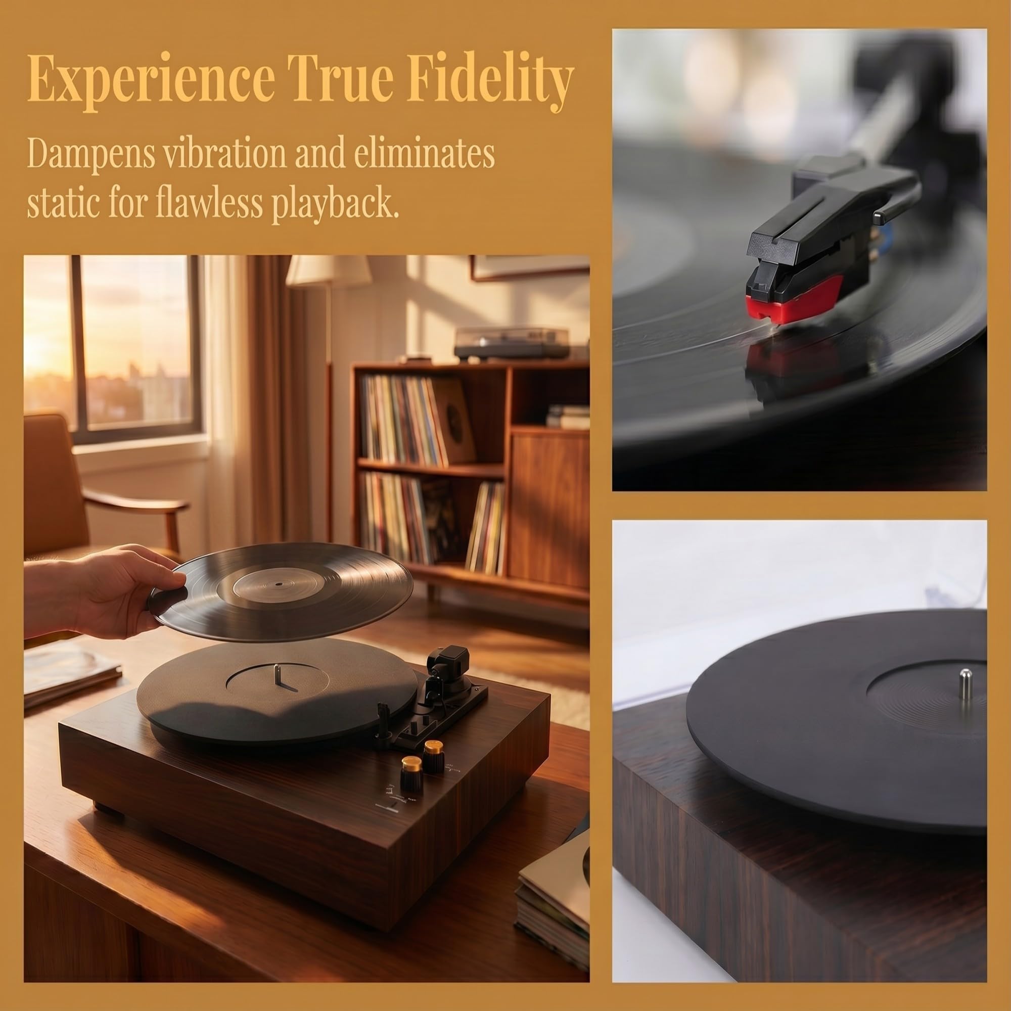 Musfunny Acryl Slipmat Turntable Mat: 30 cm Vinyl Slipmat Antistatisch 3