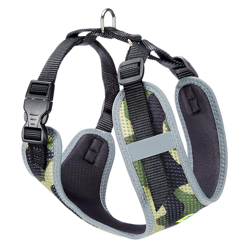 Ferplast Dog Harness Medium NIKITA S, Breathable Dog Harness, Padded and Adjustable, Easy to Wear, Reflective Edges, Chest 30-41 cm. Green