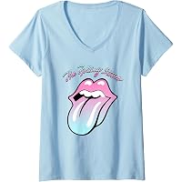 Rock Off T-Shirt Donna Rolling Stones Lingua Con Strass | Nero Taglia M Ufficiale