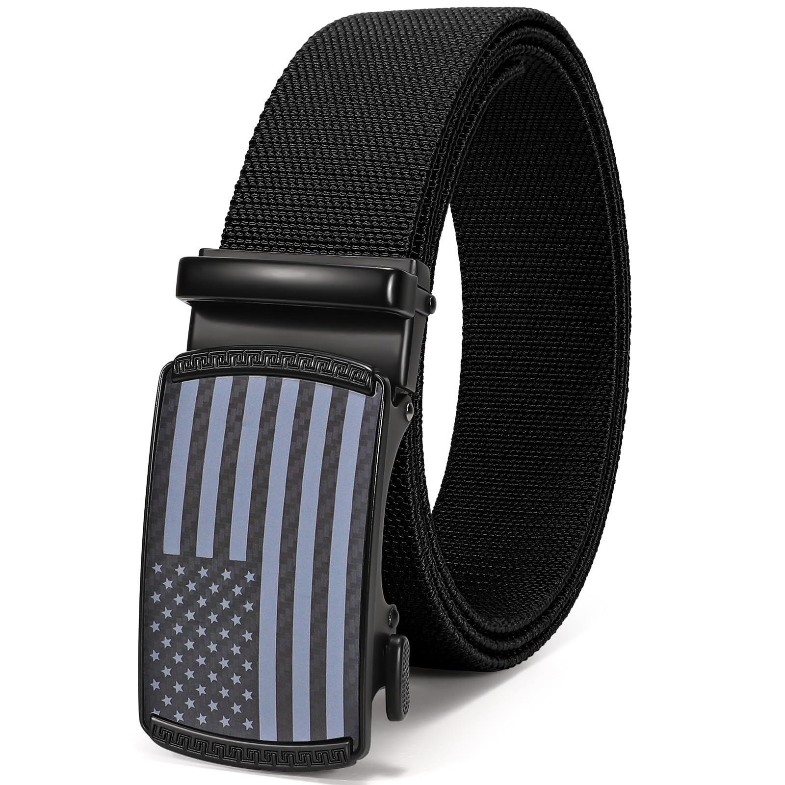 Mens Elastic Stretch Belt Ratchet Nylon Belts for Men Casual Work