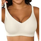 Xcutting Women's Supportive Wireless Jelly Bras for Women Seamless Comfort, Full Coverage, No Underwire, T-Shirt Women Bras