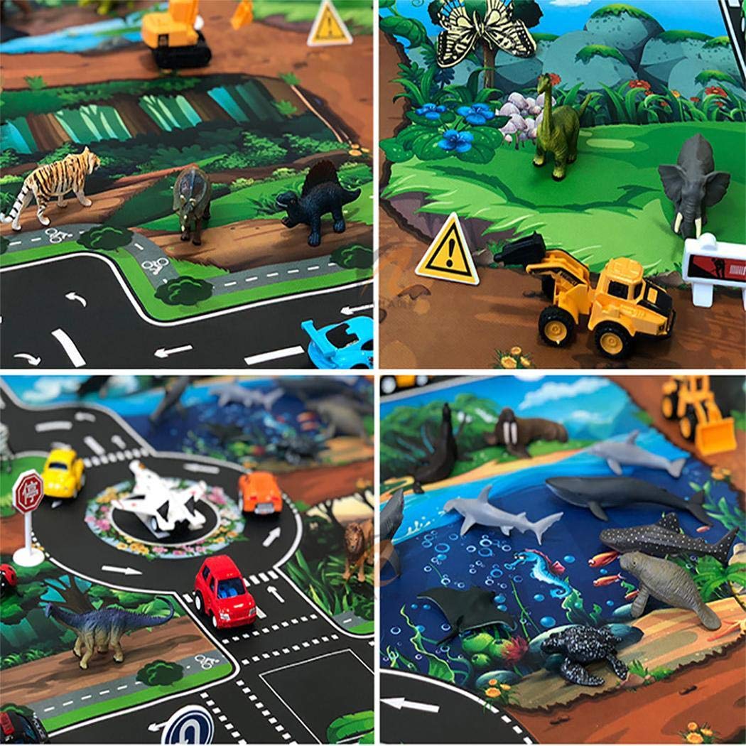melysUS Kids Map Taffic Animal Play Mat Baby Road Carpet Home Decor Educational Toy Baby Gyms & Playmats
