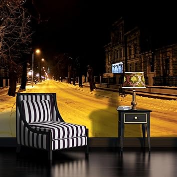 City Streets At Night Wallpaper Mural Amazoncom
