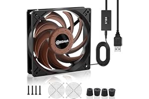 MEGAttA 120mm High Speed 2500 RPM Low Noise USB Cooling Fan,for Receiver,Raspberry, PlayStation, Game Consoles, Fiber Modem, Internet Gateway,Cabinet(Brown,1PCS)
