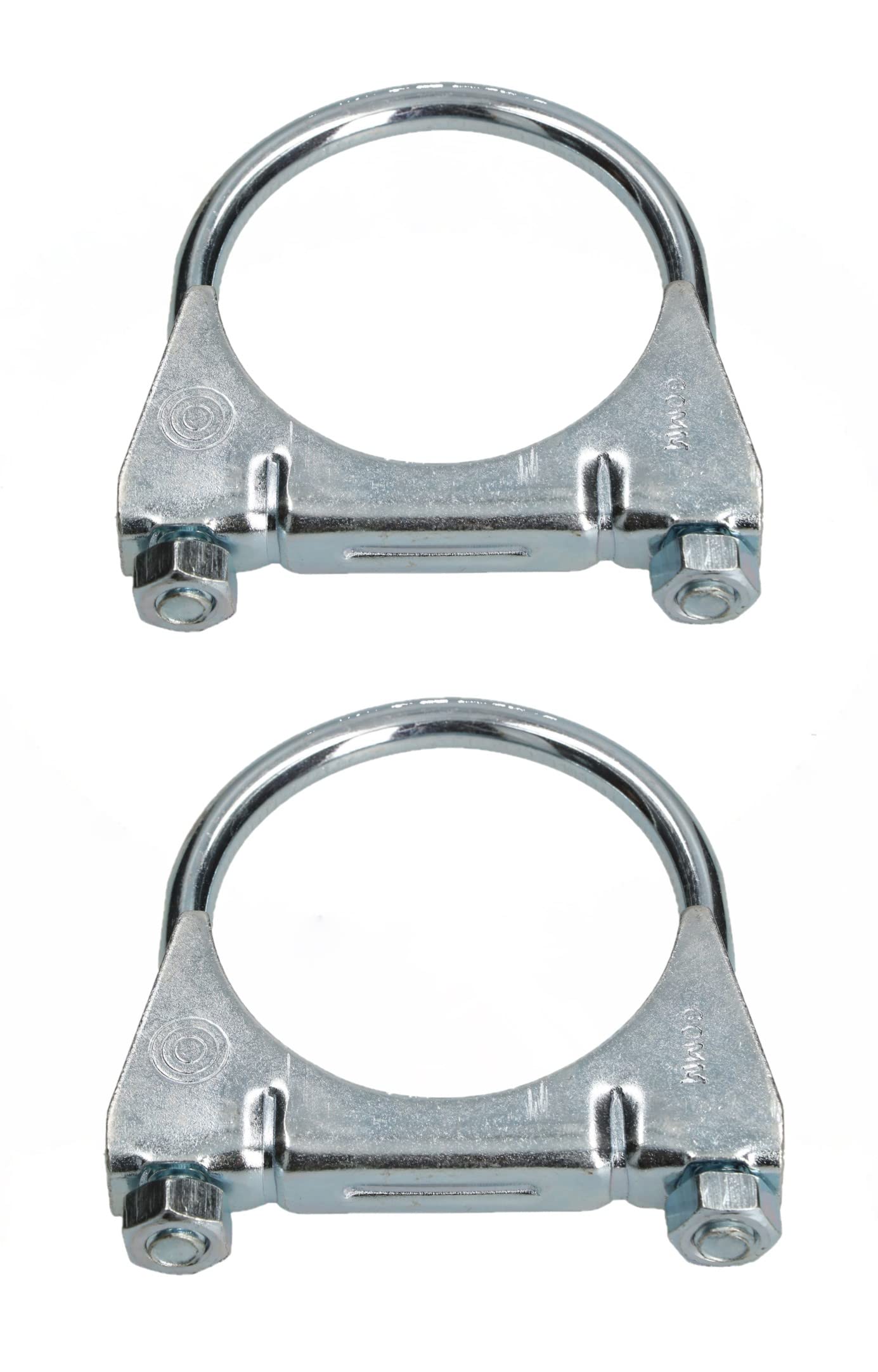 KOTARBAU® Set of 2 U-bolt bracket clamps, 60 mm, exhaust clamp, pipe clamp, U-bolt for mounting antennas, pipes, masts, universal clamp for pipe connections