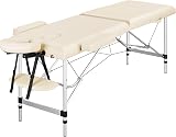 Yaheetech Foldable Massage Bed Portable Lash Table Aluminum 60 cm Cream view 1