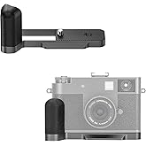 JJC Metal Hand Grip L-Shape Bracket for Fuji Fujifilm X Half Digital Camera, Secure Handgrip with Silicone Side Handle & Anti-Slip Pad, Arca Swiss Quick Release Plate with 1/4-20 Tripod Hole,Dark Gray