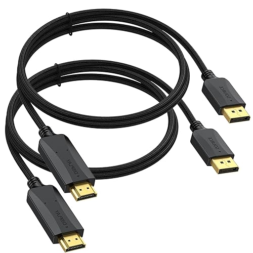 DisplayPort to HDMI Cable feet 2-Pack, Thin Display Port DP to