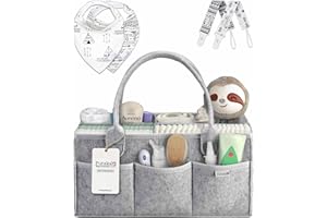 Putska Baby Diaper Caddy Organizer - Gift Registry For Baby Shower, Nursery Organizer, Neutral Baby Changing Table Organizer 