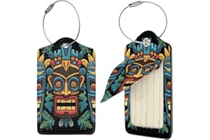 2 PCS Luggage Tags with Privacy Name Card, Leather Identifiers Travel ID Labels for Bag Tag, Suitcase Name Tags with Stainles