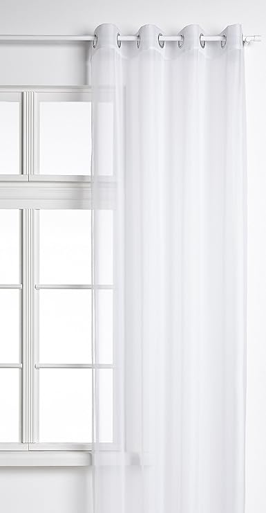 Gardinenbox Voile Ösen Schal UNI, HxB 245x140 cm, Weiß, 20332