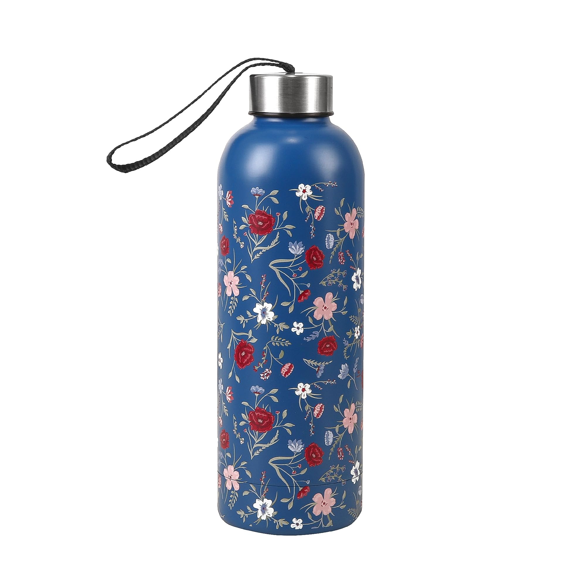 Eco Chic Reusable Thermal Bottle Stainless Steel Leakproof Insulated Water Bottle (Floral Navy)
