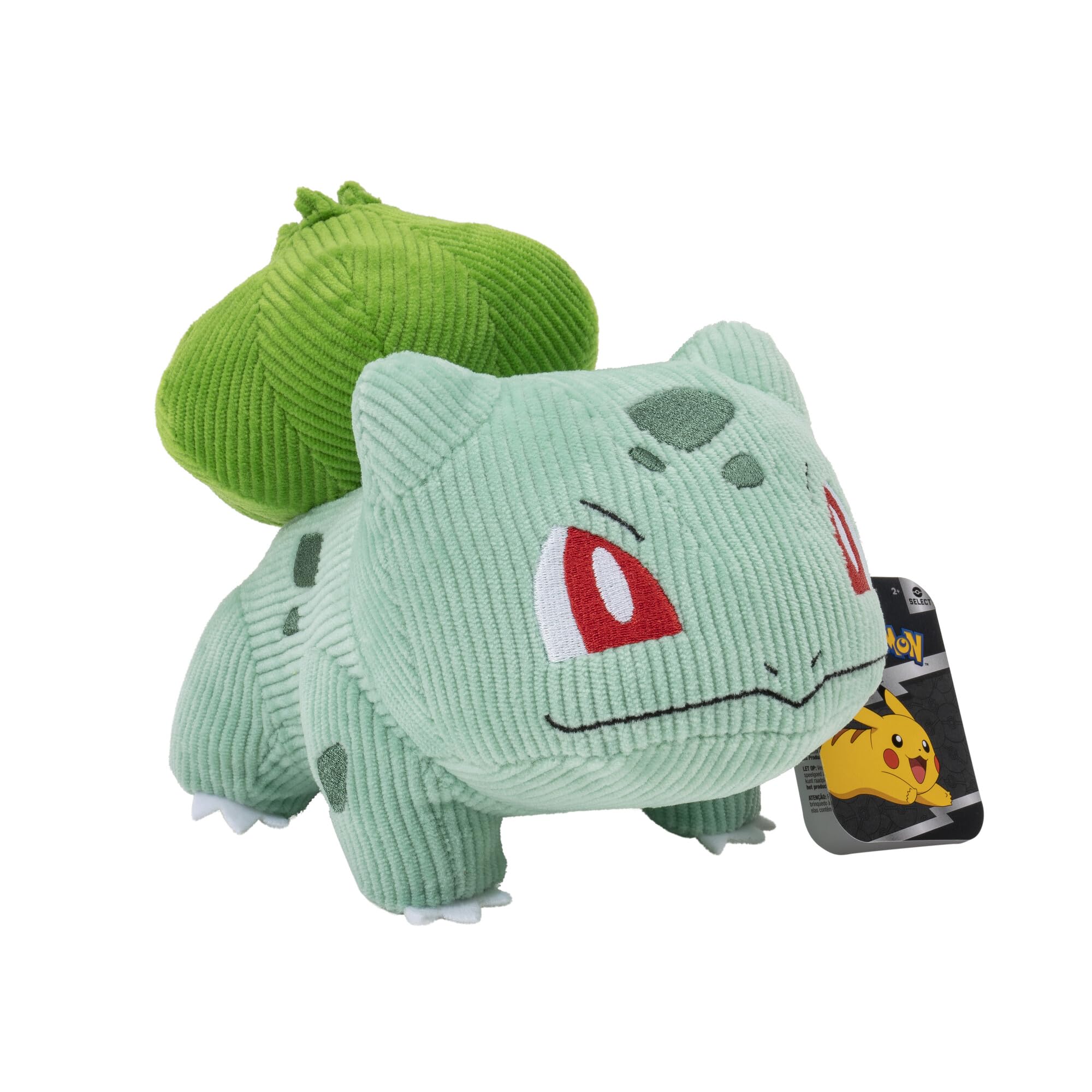 Pokèmon Select Corduroy Bulbasaur Plush 8-Inch-Unique Fabric-Authentic Details, Multi