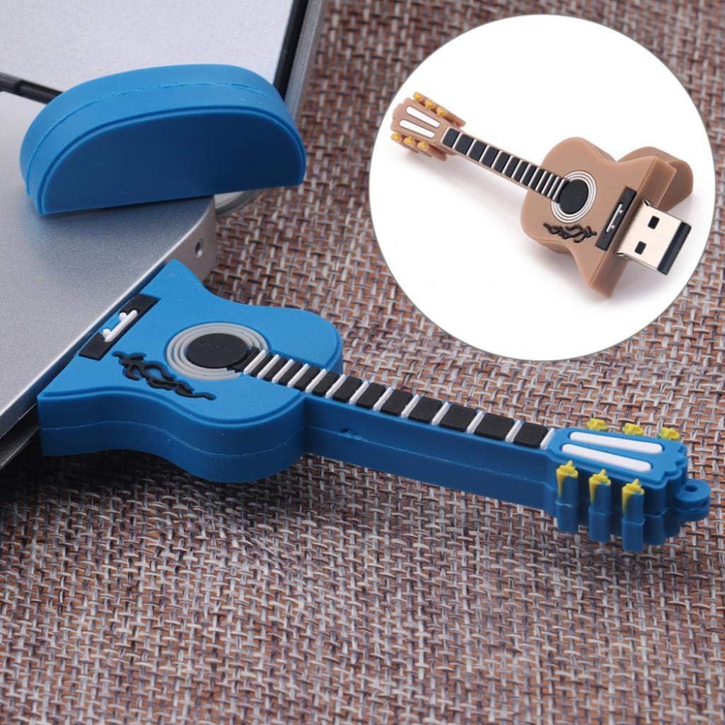 LOadSEcr&rsquo;s Musical Instruments Tool, 4GB 8GB 16GB 32GB 64GB Mini Memory Storage U Disk USB Flash Drive Gift Electric Guitar Bass Ukelele Accessories - Blue 64G