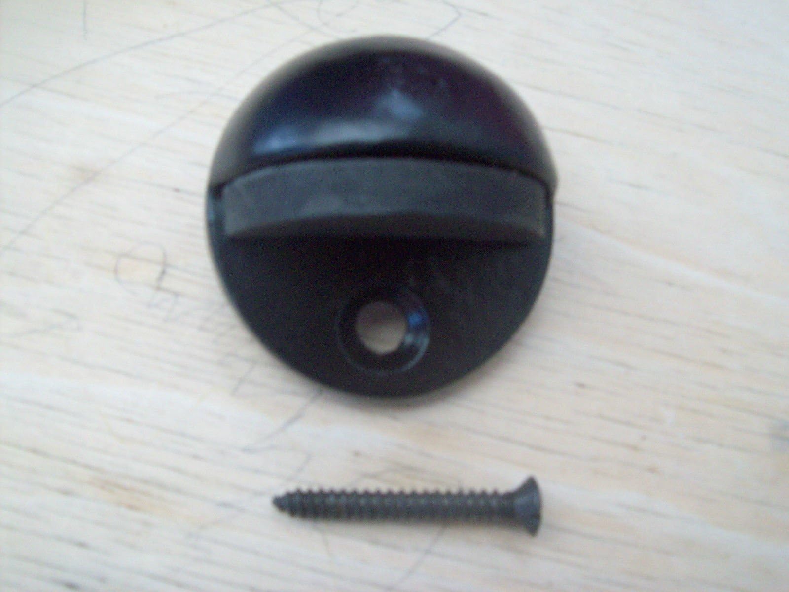 IRONMONGERY WORLD® Black Antique CAST Iron Half Moon Floor Mounted Door Stop Stopper