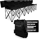 PowerNet Carli Lloyd 6 Seater Team Bench, Backpack Style Carry Bag Included, Ultra Portable, Great for Teams, Soccer Basketba