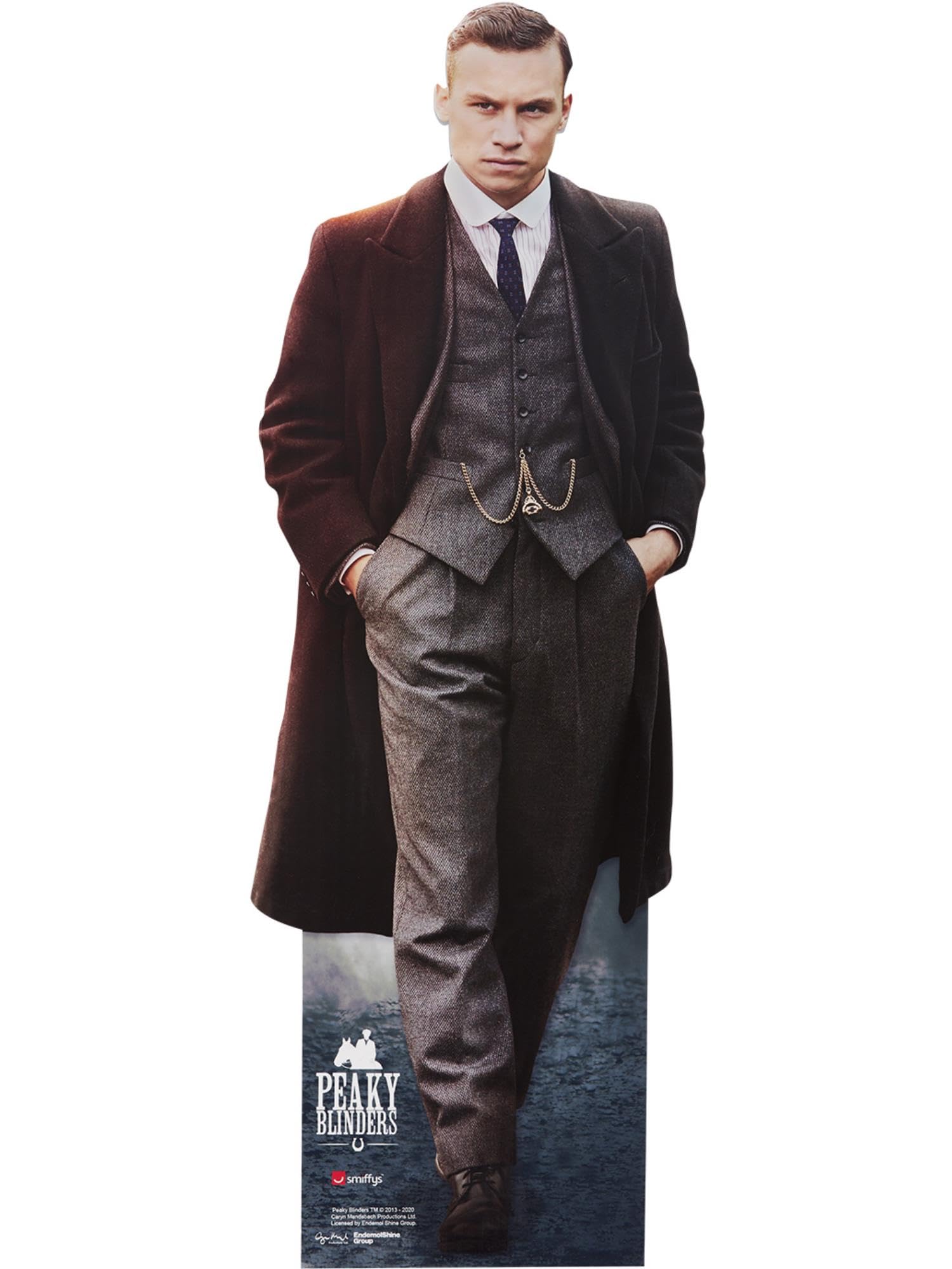 Smiffys Peaky Blinders Michael Gray Cardboard Cutout for Adults, 147 cm Shaped Cardboard Cutout with Official Logo, Official Peaky Blinders License Decoration for Themed Events & Halloween