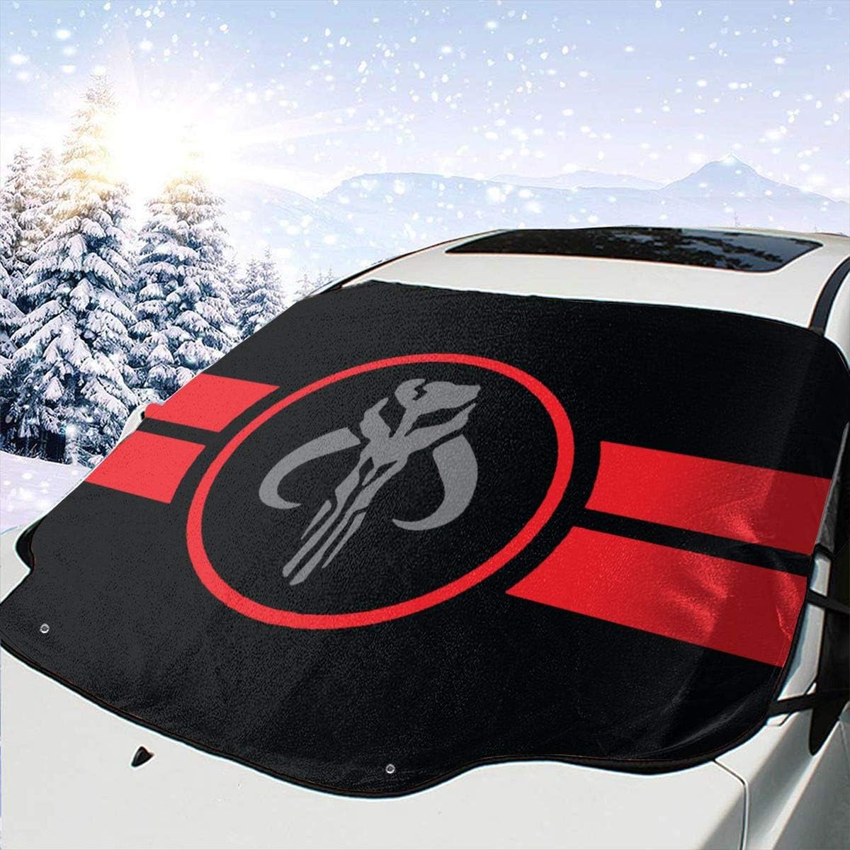 NINSKOSWNB Large Mandalorian Car Windshield Sun Shade Car Sunshade Auto Front Window Sun Shade Cover