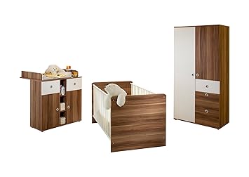 Ticaa Babyzimmer Milu 3 Teilig Walnuss Weiss Amazon De Baby