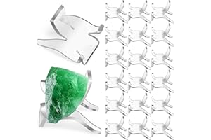 NULYLU 20pcs Crystal Display Stands Acrylic Rock Easel Holders for Mineral Stones Small Display
