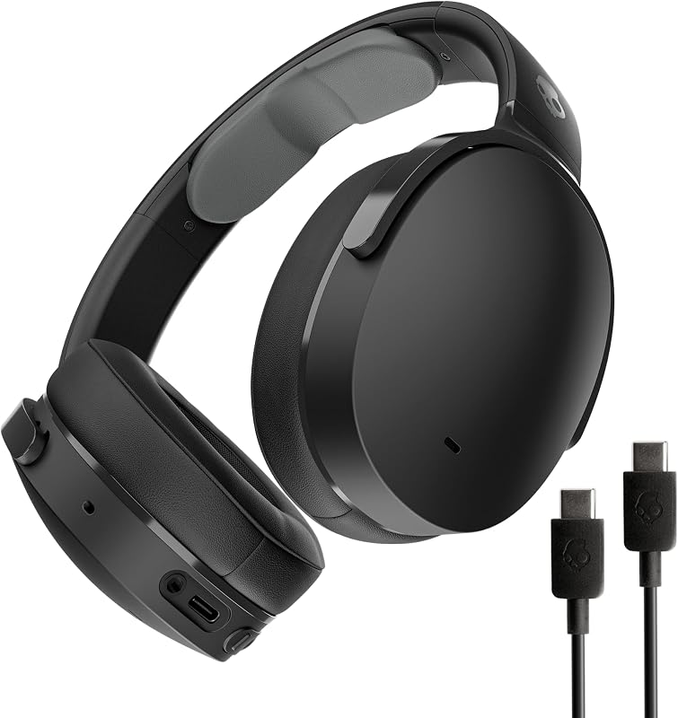 Hesh ANC Cuffie Wireless Over-Ear con Cancellazione del Rumore e Microfono, 22 Ore di Autonomia, Compatibili con iPhone, Android e Dispositivi Bluetooth - Nero