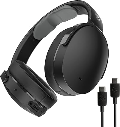 Skullcandy Hesh ANC Over-Ear Wireless-Kopfhörer mit Noise Cancelling, 22 Std. Akkulaufzeit, Mikro, kompatibel mit iPhone, Android und Bluetooth-Geräten - Schwarz