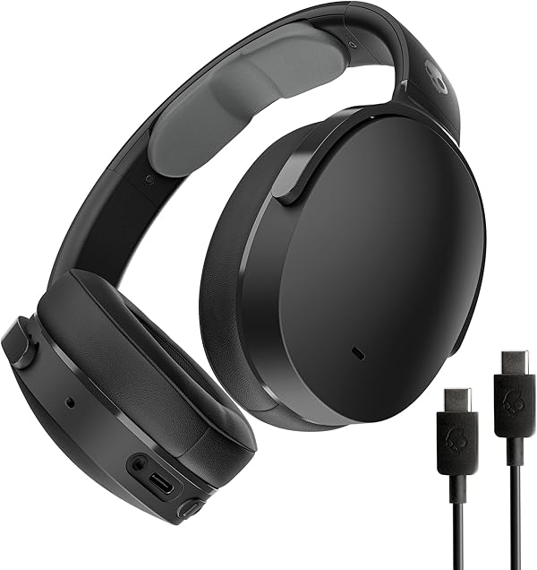 Skullcandy Hesh ANC Over-Ear Wireless-Kopfhörer mit Noise Cancelling, 22 Std. Akkulaufzeit, Mikro, kompatibel mit iPhone, Android und Bluetooth-Geräten - Schwarz