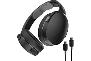 Skullcandy Hesh ANC Wireless Over-Ear Bluetooth Headphones with Extra USB-C Charging Cable, Active Noise Canceling, 22 Hrs Battery, Foldable Lightweight Design, Microphone iPhone Android - True Black