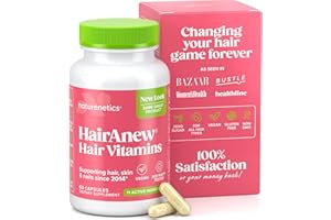 Naturenetics HairAnew Hair Growth Vitamins for Women & Men - Hair Vitamins For Faster Hair Growth & Thickness - Part of Proceeds go to Hair Loss Charity - Vegan Hair Supplement For Hair Skin Nails (1)