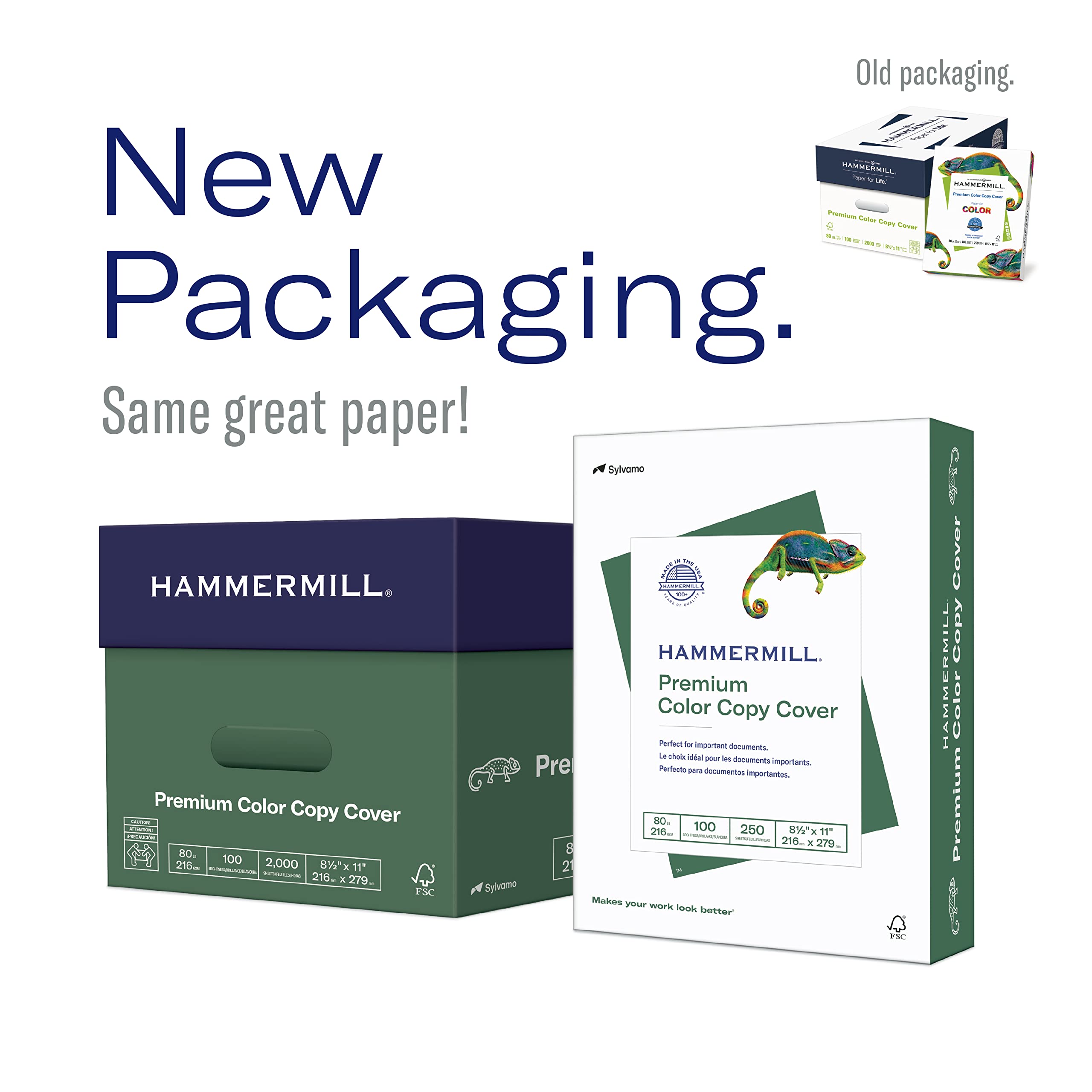 Hammermill Cardstock, Premium Color Copy, 60 lb, 11 x 17-1 Pack (250 Sheets) - 100 Bright, Made in the USA Card Stock, 122556R , White