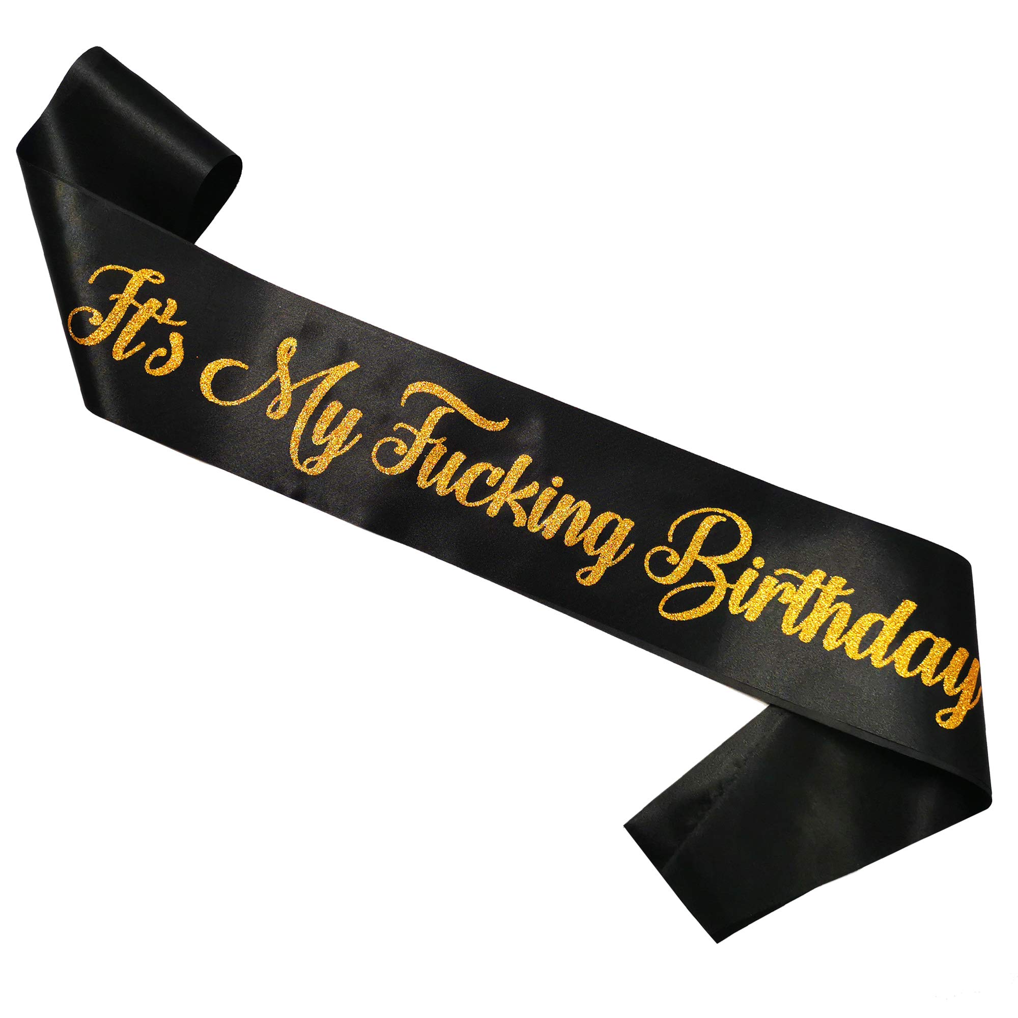 LP Lifestyle Black With Gold Glitter ‘It’s My F***ing Birthday’ Sash