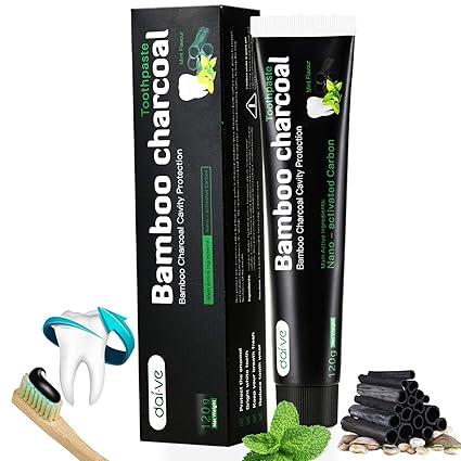 Aktivkohle Zahnpasta - Zähne Weisser Machen Fluoridfreie Zahncreme - Schwarze Zahnpasta - Bamboo Charcoal Whitening Toothpast